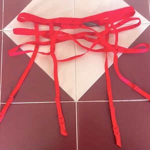 Victoria’s Secret Red Strappy Garter Belt, NWOT, XS/S
